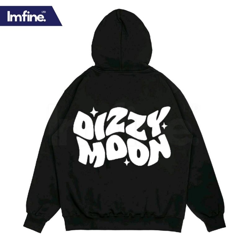 Imfine Hoddie Boxy DIZZY MOON Flece เสื้อสเวตเตอร์ระดับพรีเมียมสําหรับผู้ชายและผู้หญิง