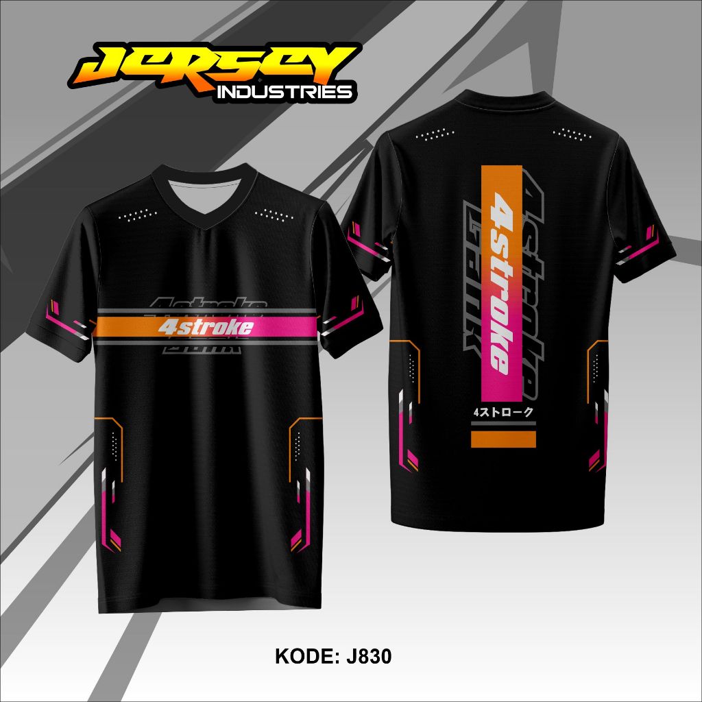 J830 เสื้อยืด Jersey Racing 4Stroke Gank Simple Motif สามารถสั่งซื้อเป็นรายบุคคลได้