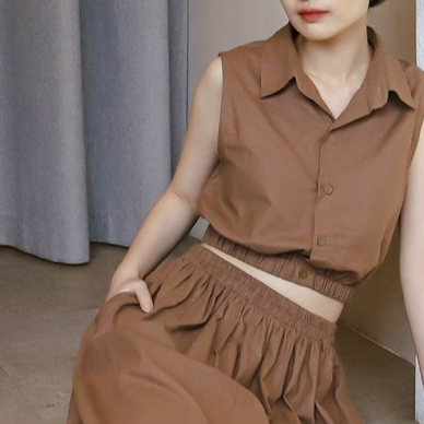 Kemeja Avelle - เสื้อ Phoebe | เสื้อคอปก สูงสุด | เสื้อคอปกแขนกุด | เสื้อครอปสายฝอ