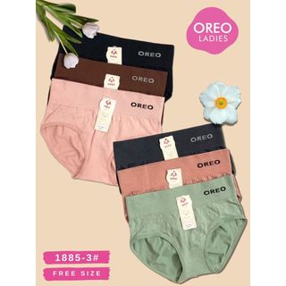 OREO [6Pcs] CR 1885-3 CELANA DALAM WANITA RAJUT MOTIF EMBOSSE