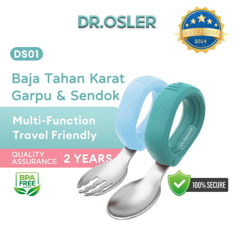 Dr.Spock Sendok Anak Stainless Steel SUS316 - Training Spoon Baby Spoon BLW - Sendok Belajar Makan B