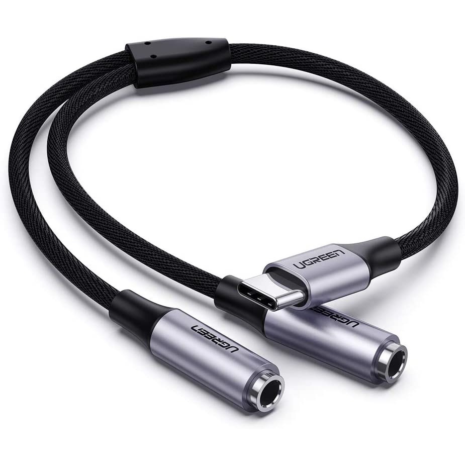 UGREEN CABLE AUDIO C TO JACK 3.5MM 25CM สีเงิน