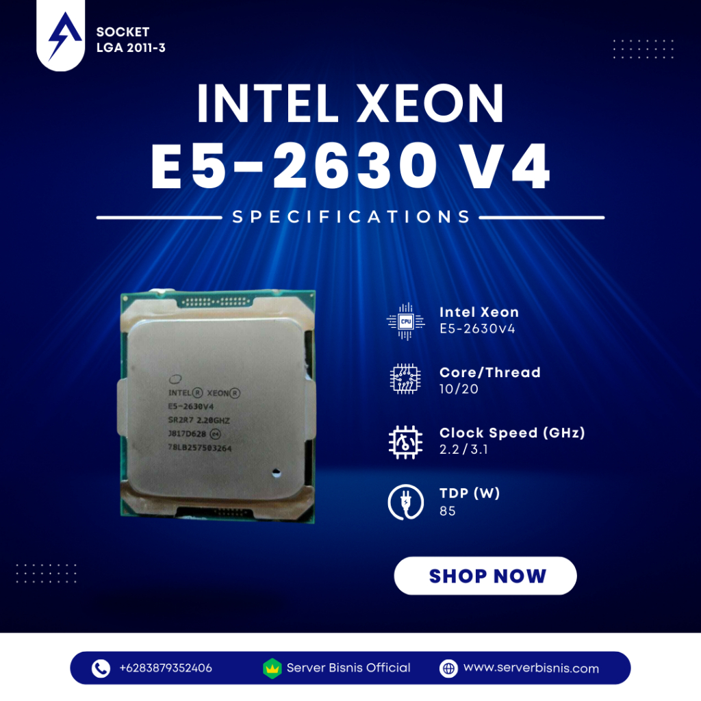 Intel Xeon E5-2630 V4 E5 2630v4 10 Core 20 เกลียว 2.20 GHz E5-2630v4 PROCESSOR SERVER SUITABLE GAMIN