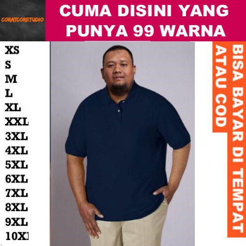 99 สี CAPTAIN Pollo เสื้อผู้ชายเสื้อโปโลหญิงหญิงธรรมดาคอปก Unisex แขนสั้นจัมโบ้ขนาดใหญ่ NAVY BLUE DA