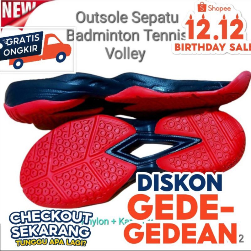 Dm-12 SQUEAK!!! พื้นรองเท้ารองเท้าสากล (ยาง Phylon+Raw/Gum) สําหรับแบดมินตัน เทนนิส วอลเลย์บอล วิ่ง