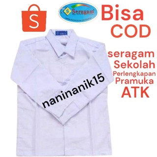 SERAGAM SEKOLAH BAJU PUTIH LENGAN PANJANG POLOS / KEMEJA PUTIH POLOS SD SMP MTS  SMA SMK MEREK SERAGAM