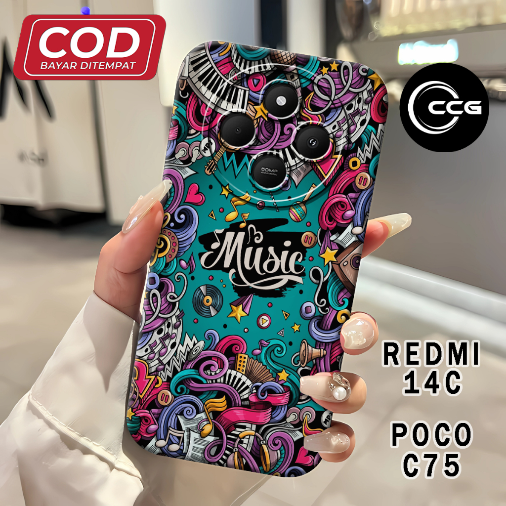 MAC (24) กรณีปลอก softcase ยางสําหรับ xiaomi redmi 14c poco c75 ปลอกยืดหยุ่นน่ารักบทคัดย่ออะนิเมะ Mo