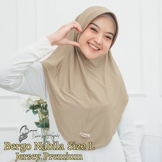 Hijab Bergo Instan Jilbab Nabila Jersey Premium Size L