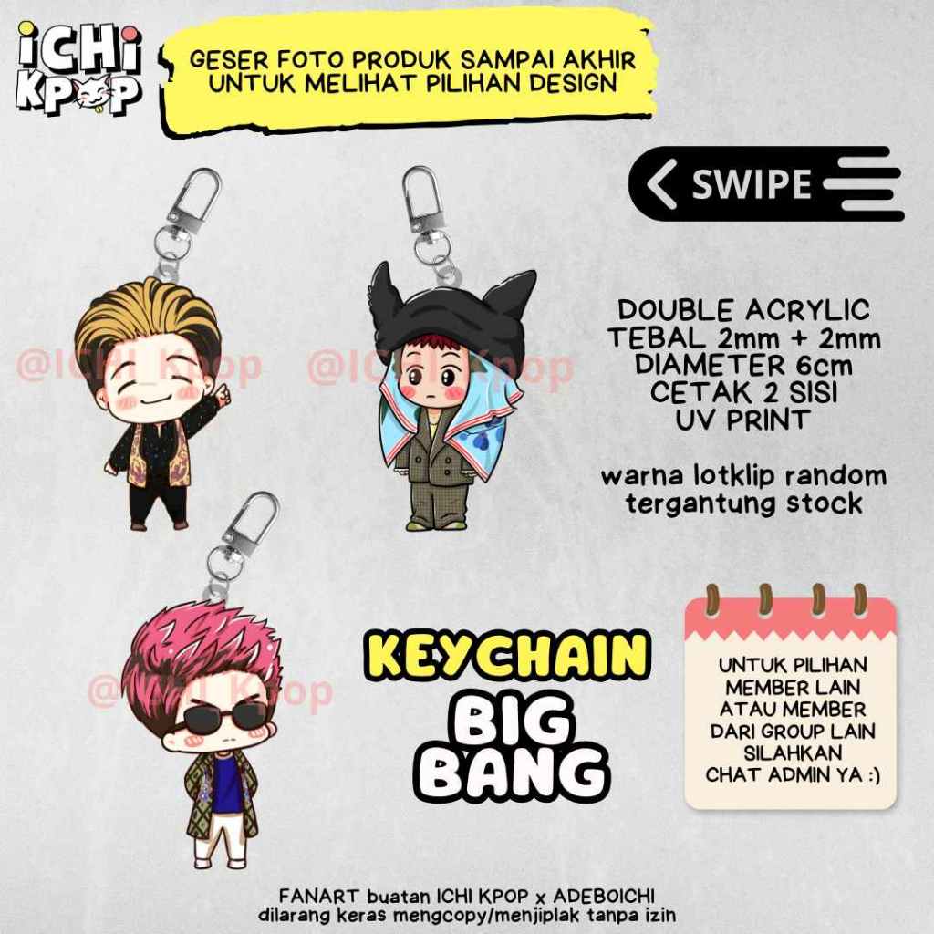 [PRE ORDER] KEYCHAIN BIGBANG series GD GDRAGON TAEYANG DAESUNG TOP VIP