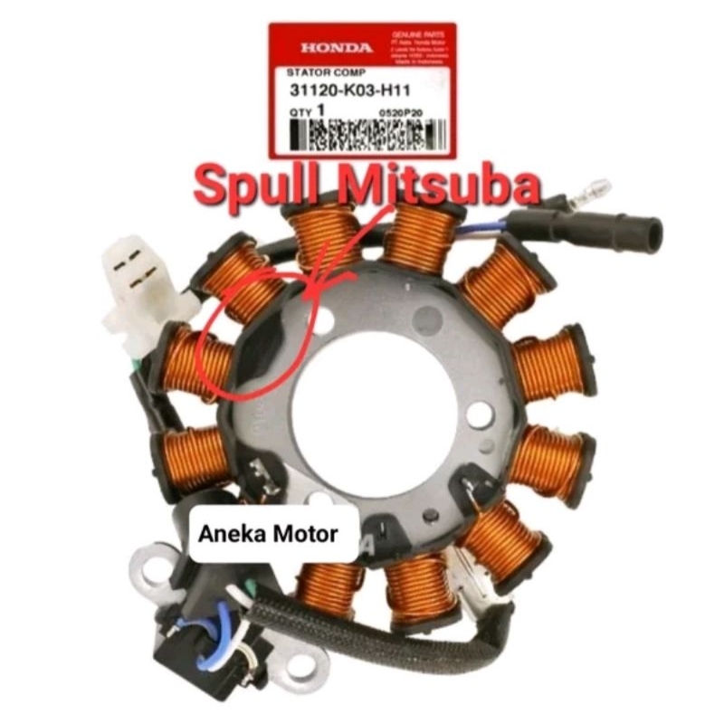 MITSUBA Honda Revo 110 Fi Stator Spool 100% Original Honda AHM 31120-K03-H11