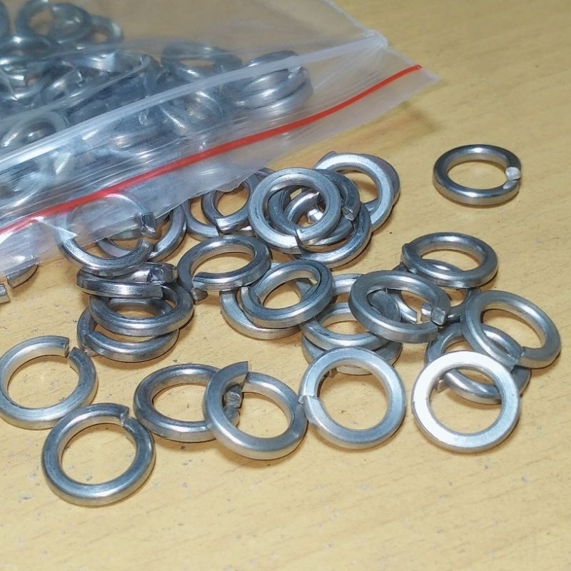 [50 ชิ้น] แหวนรองสปริง m8 สแตนเลส sus 304 แหวนต่อ m8