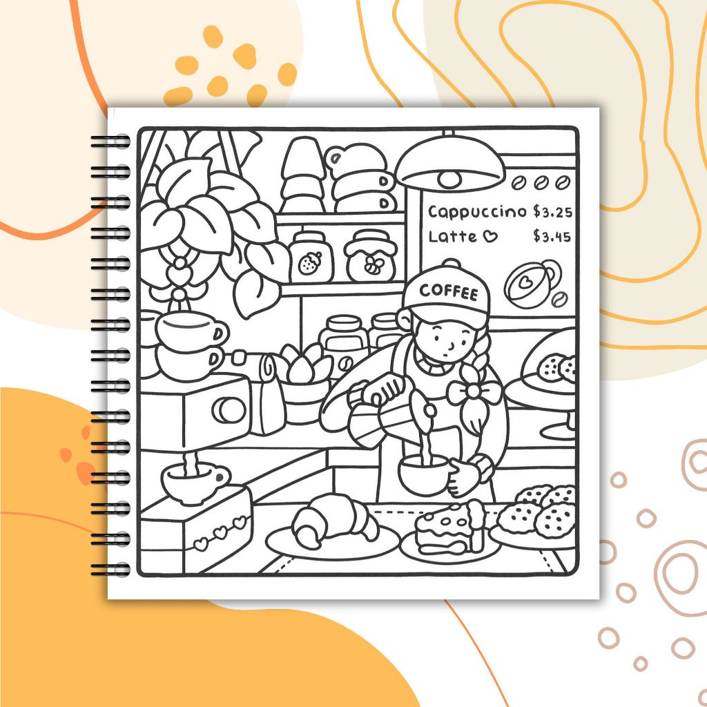 Girl Moment สมุดระบายสีน่ารักและสบาย Merwanai Girl Moment Book 200gsm หนา RB9