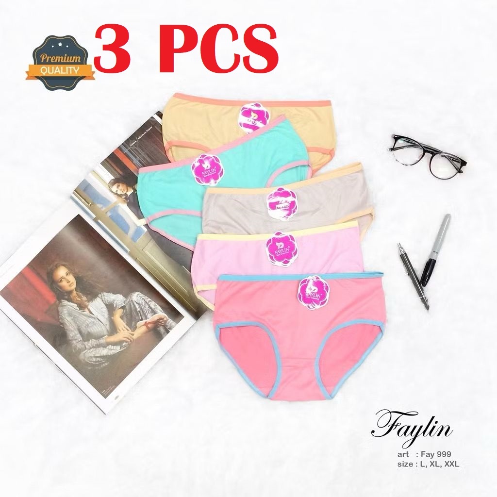 3 ชิ้น - FAYLIN Art 999 กางเกงในผู้หญิงนุ่มพิเศษขนาด L-XL-XXL