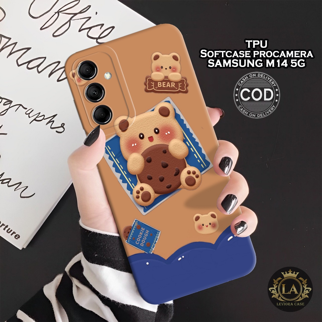 HP เคส Samsung M14 5G ล่าสุด - เคสแฟชั่น Bear - Samsung M14 5G Softcase - เคสกล้อง Pro - เคส Samsung