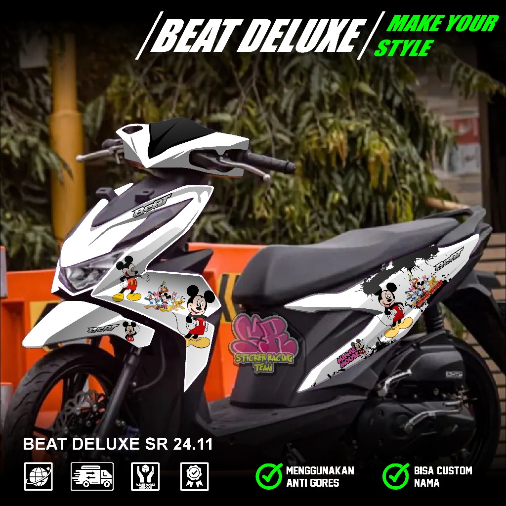 Full Body Decal สติกเกอร์สําหรับ Honda Beat Street 2020 2021 2022 2023 Beat Deluxe Street Mickey Mou