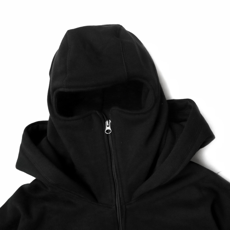 Preville BALACLAVA ZIPPER HOODIE SWETER FULL BLACK LIMITED EDITION