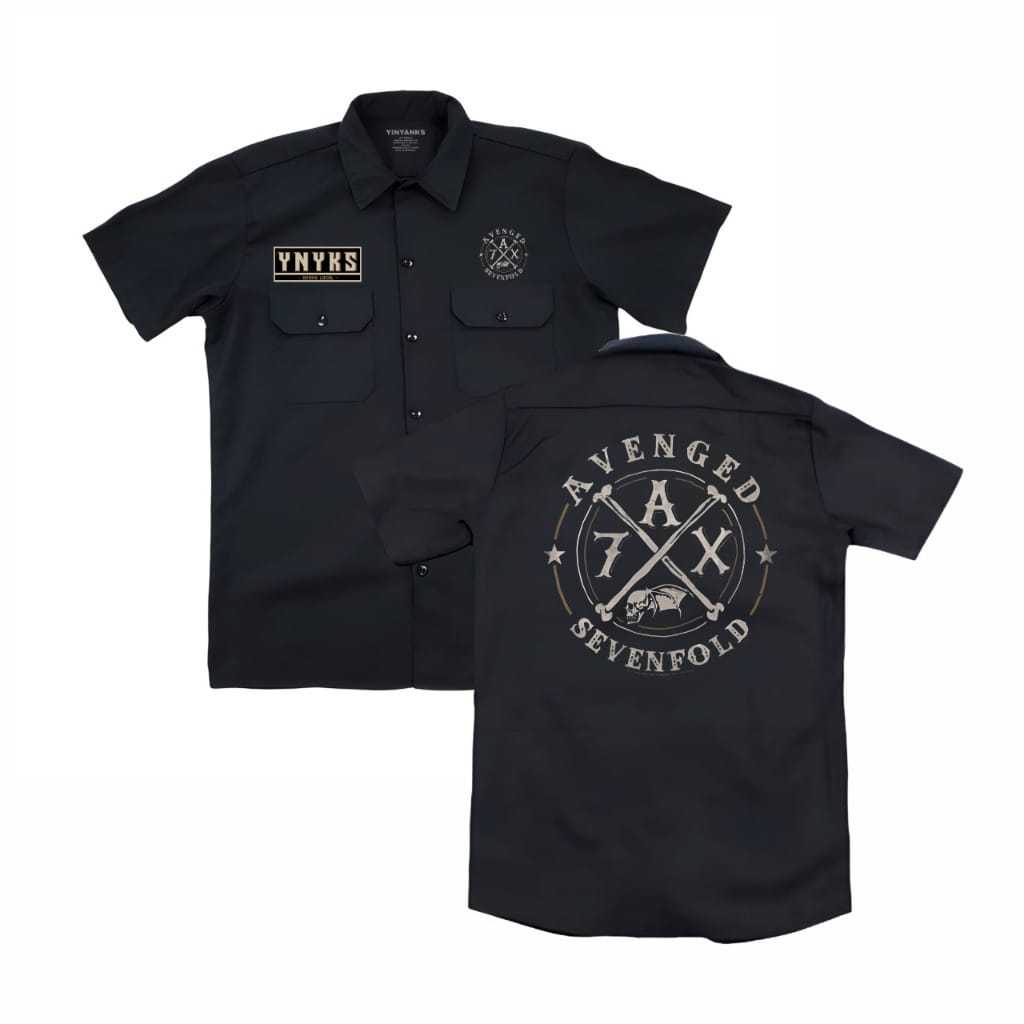 KEMEJA KATUN AVENGED SEVENFOLD LOGO A7X Workshirt วัสดุผ้าฝ้ายทอลายทแยงนุ่มสบาย เสื้อ Unisex สําหรับ
