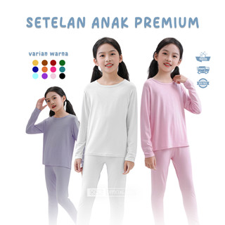 Setelan Manset Anak  Polos Perempuan Lengan Panjang Unisex Usia 2 - 15 Tahun Bahan Sepandek Premium - Set Mangset dan Legging Anak Perempuan Laki-laki -Baju Sport Anak