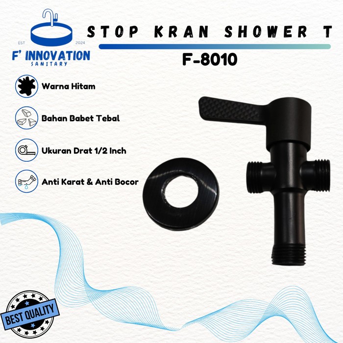 STOP FAUCET SHOWER T / STOP FAUCET DOUBLE / FAUCET T SHOWER CLOSET JET WASHER สีดํา