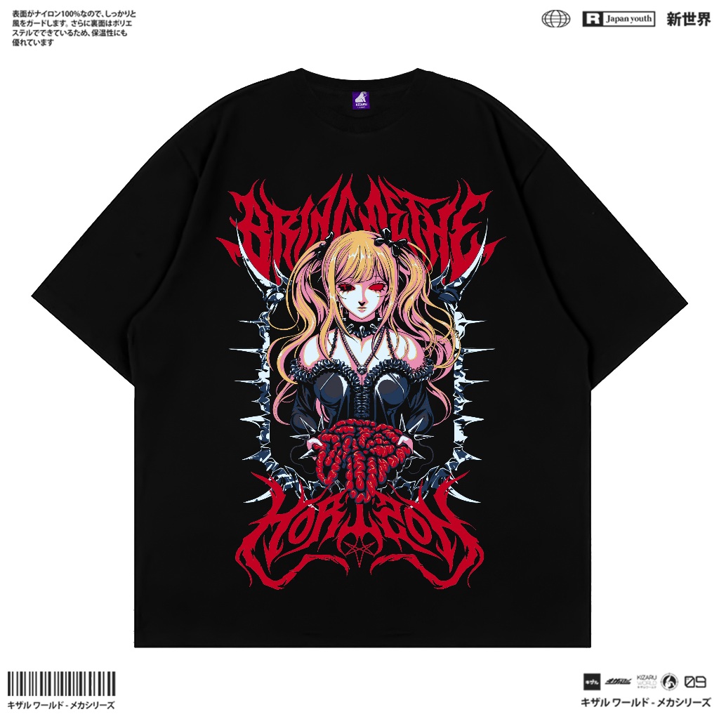 Kizaru Heavyweight Boxy ขนาดใหญ่ 16s เสื้อยืดวง BRING ME THE HORIZON DEATH NOTE