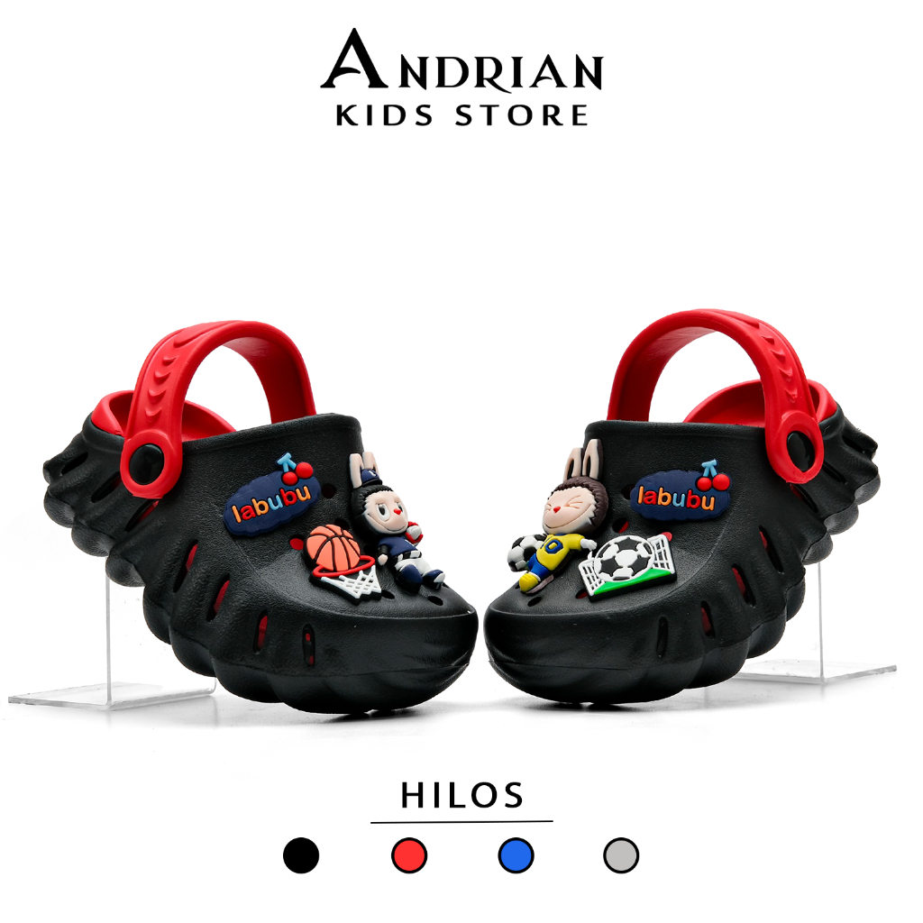 New Hilos - รองเท้าแตะเด็กผู้ชายรุ่น Baim พร้อมตัวอักษร Labubuu พร้อมสายหลัง 1 - 8 ปี Andrian kids Store 2420-7