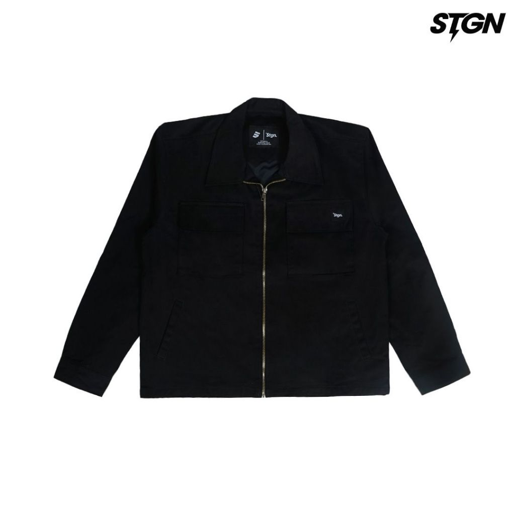 เสื้อแจ็คเก็ตผู้ชาย Steigen Rafael Black twill