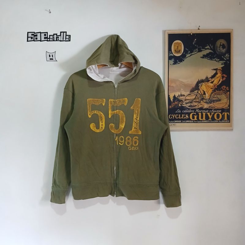 เสื้อฮู้ดมีซิป GAP Vintage Buzzard Enduro Racing California