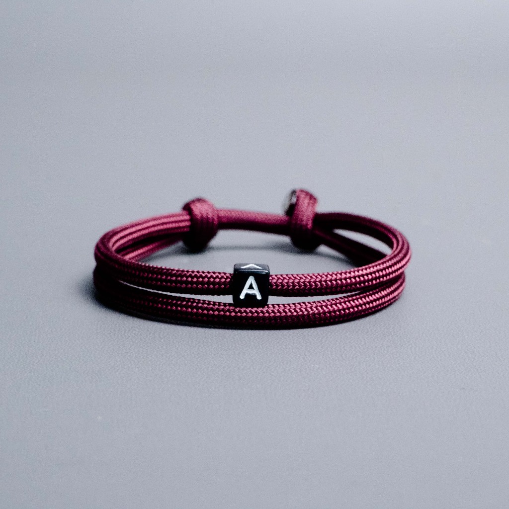 COUPLE BRACELET INITIAL LETTER NAME ผู้ชายผู้หญิง ALPHABET KAPEL COPEL PARACORD STRAP 4MM BRACELET