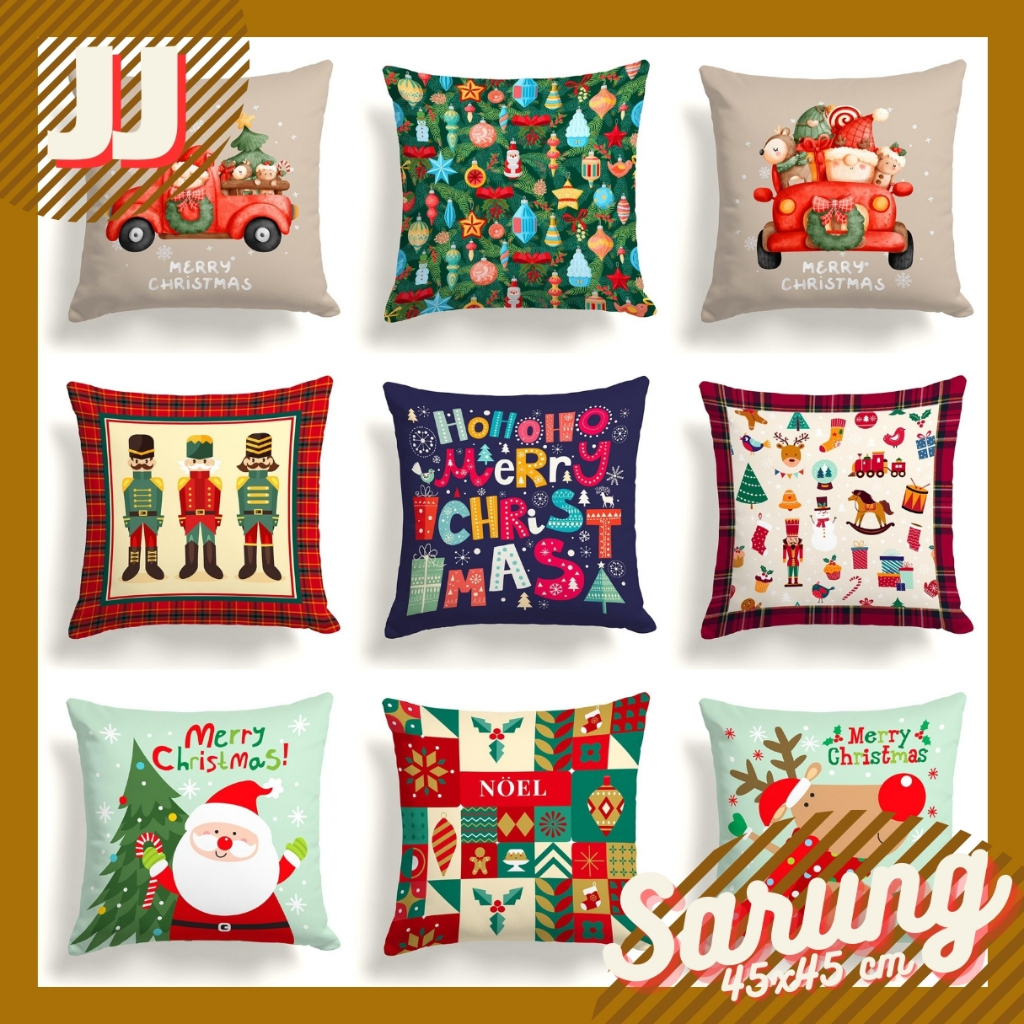 CHRISTMAS SERIES XMAS SANTA CLAUS ฝาครอบ PILLOW พิมพ์ 45X45 ซม