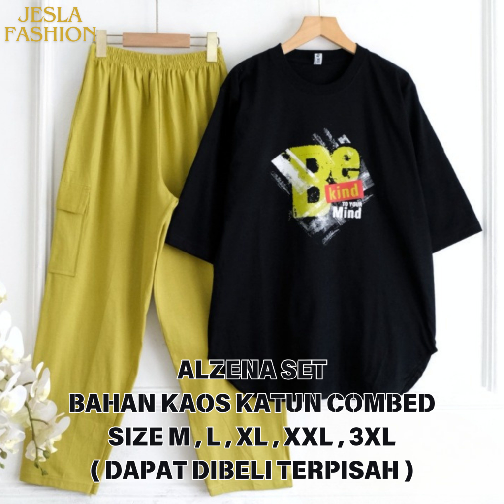 KATUN Alzena Womens Cargo Suit Set BO Combed Cotton T-Shirt Material Apk Screen Printing Chest Round