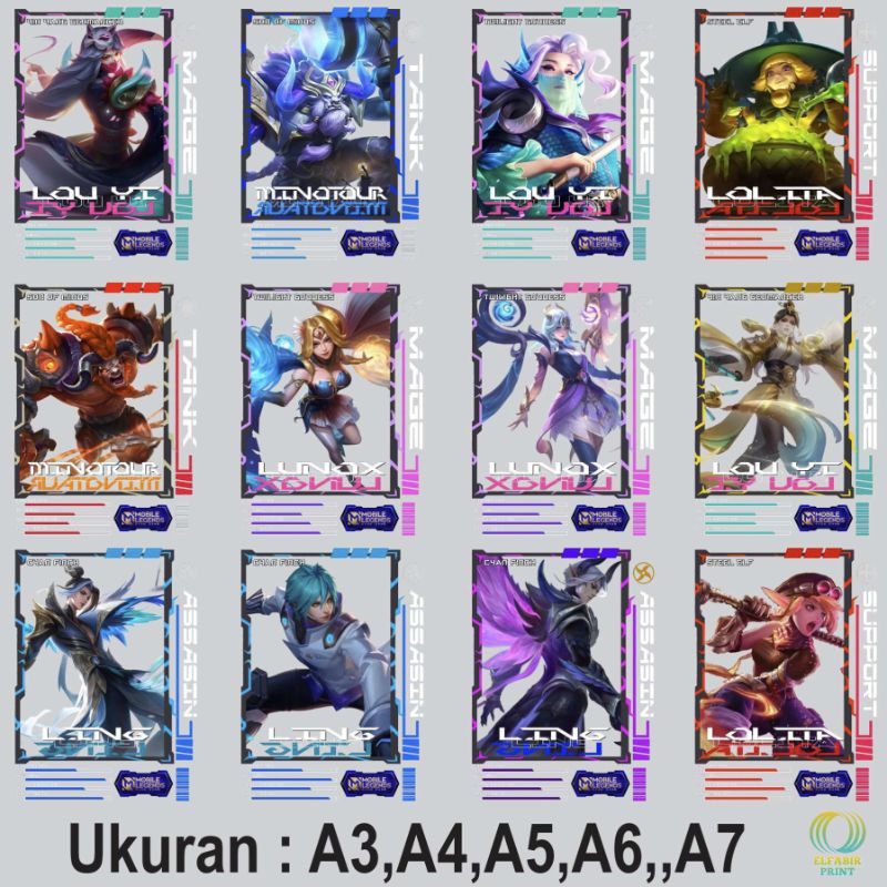 Dtf สติกเกอร์การพิมพ์หน้าจอ Iron-on Mobile Legends Image V12 ขนาด A3 A4 A5 A6 A7 Just Stick It On หร