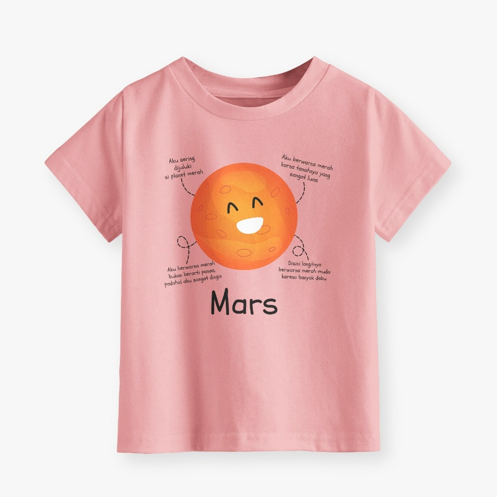 Ibrakids - เสื้อเด็กชาย เด็กหญิง 1-14 ปี Planet Mars Motif สีพีช