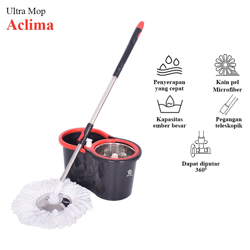 Shop.Eazy Automatic Wring Floor Mop 1018 - Ultra Mop Aclima Slow Spin Mop
