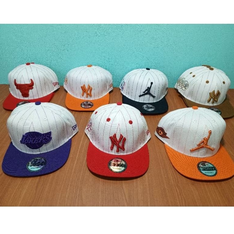 ต้นฉบับนําเข้าหมวกลาย NY Yankees Lakers bull Jordan LA Dodgers wutang NuGet newera cap street wear M