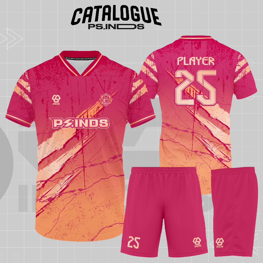 Jersey Futsal Full Print Custom Desain Bebas Free Name Dryfit Printing W4H4
