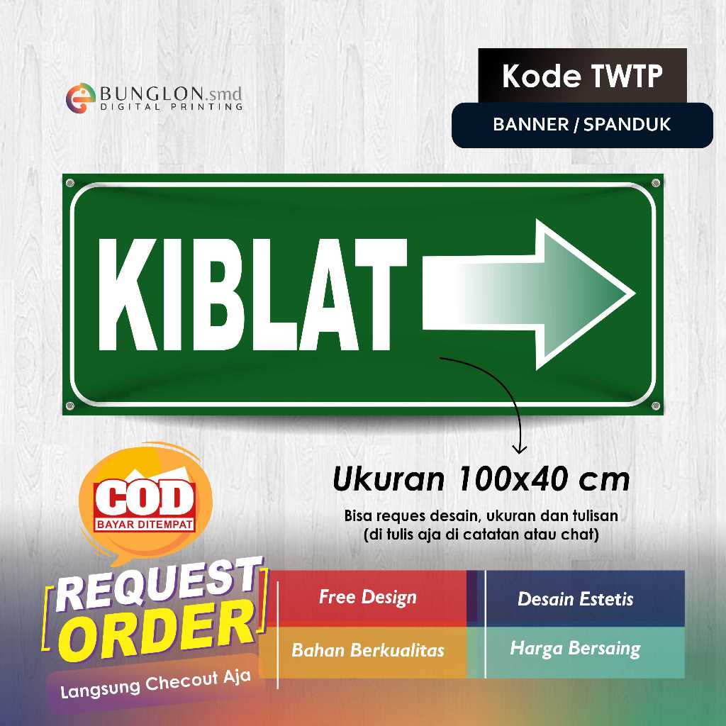 HIJAU GREEN TWTP CODE KIBLAT BANNER