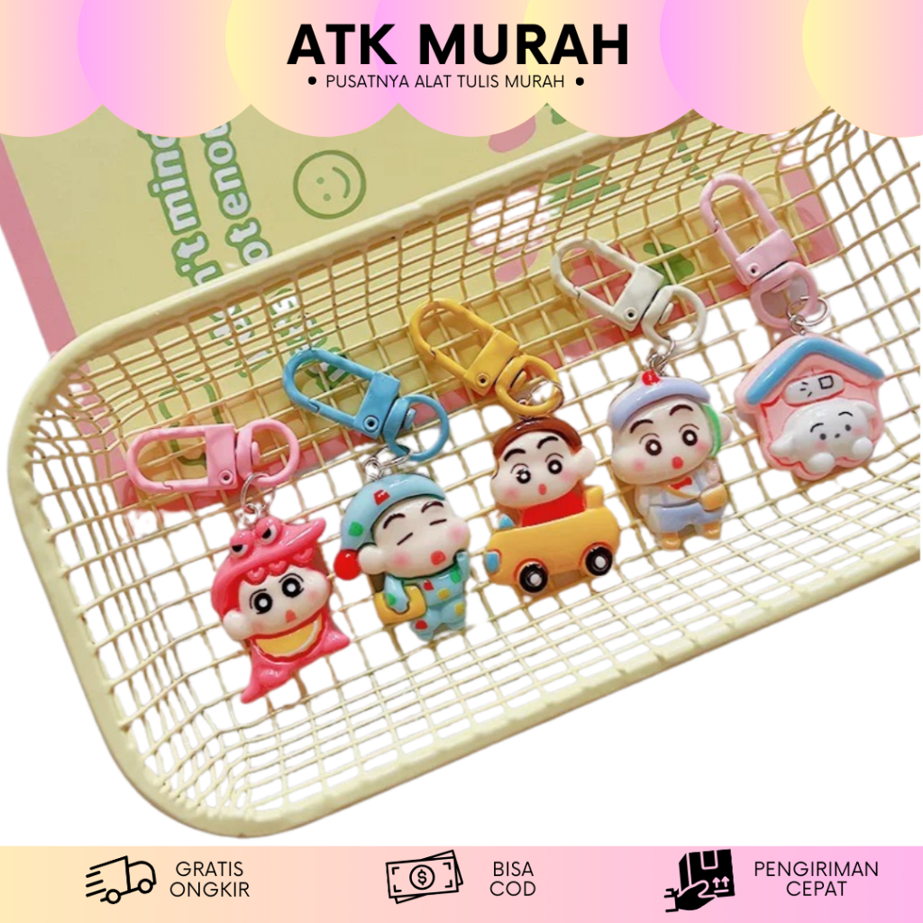 LOT RESIN KEYCHAIN CRAYON HOOK CLIP SHINCHAN GK-1230 KEYCHAIN KEYRING AFFORDABLE CUTE BAG DECORTATIO