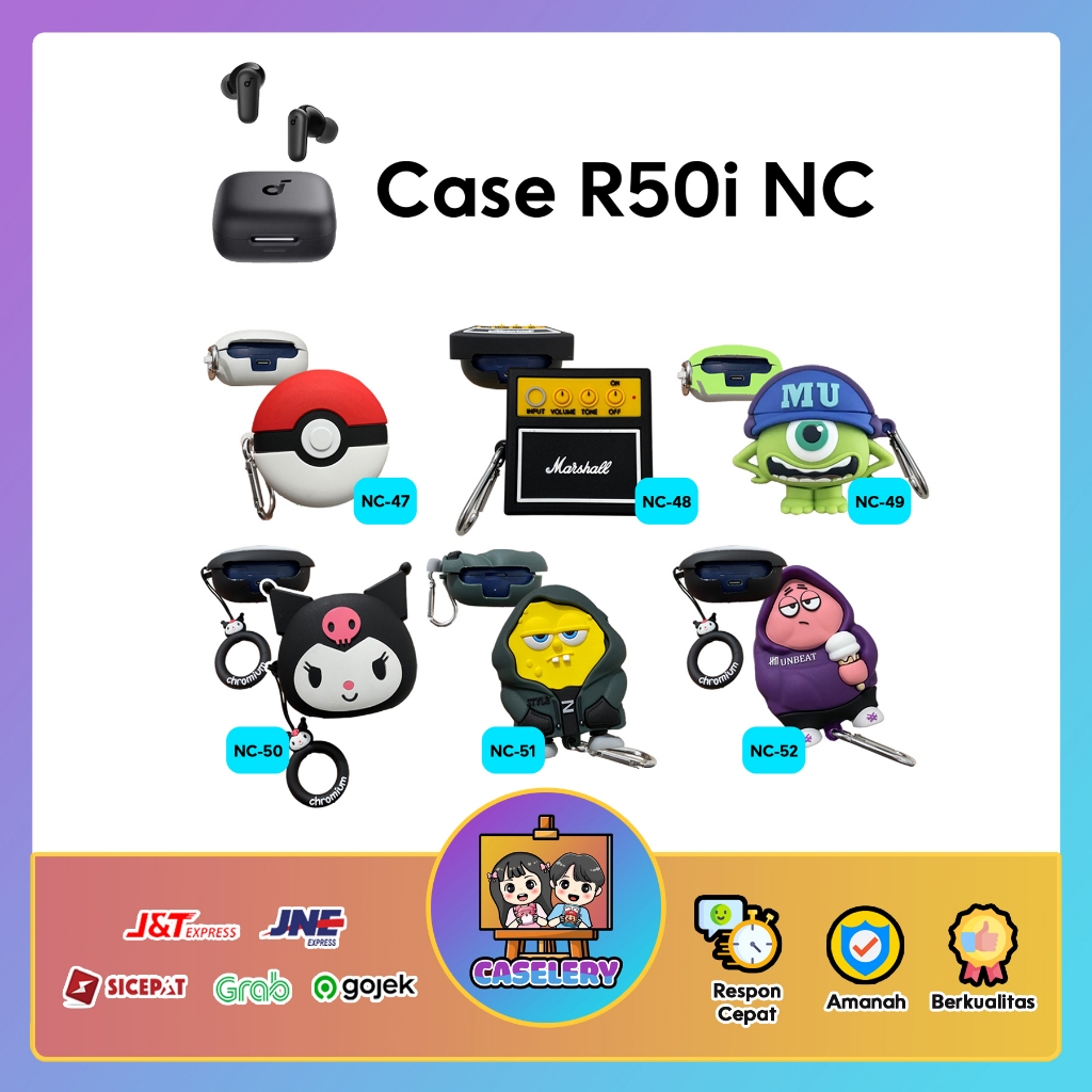 [R50i NC] เคส Soundcore R50i NC ตัวละครใหม่คุณภาพระดับพรีเมียมซิลิโคนอ่อนนุ่ม MikeWazowski Pokemon B