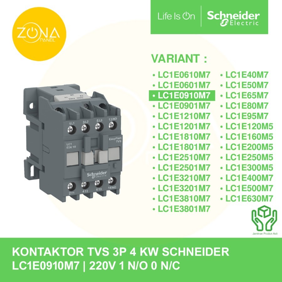 ทีวี 3P SCHNEIDER LC1E0910M7 LC1E09 220V ORIGINAL CONTACTOR