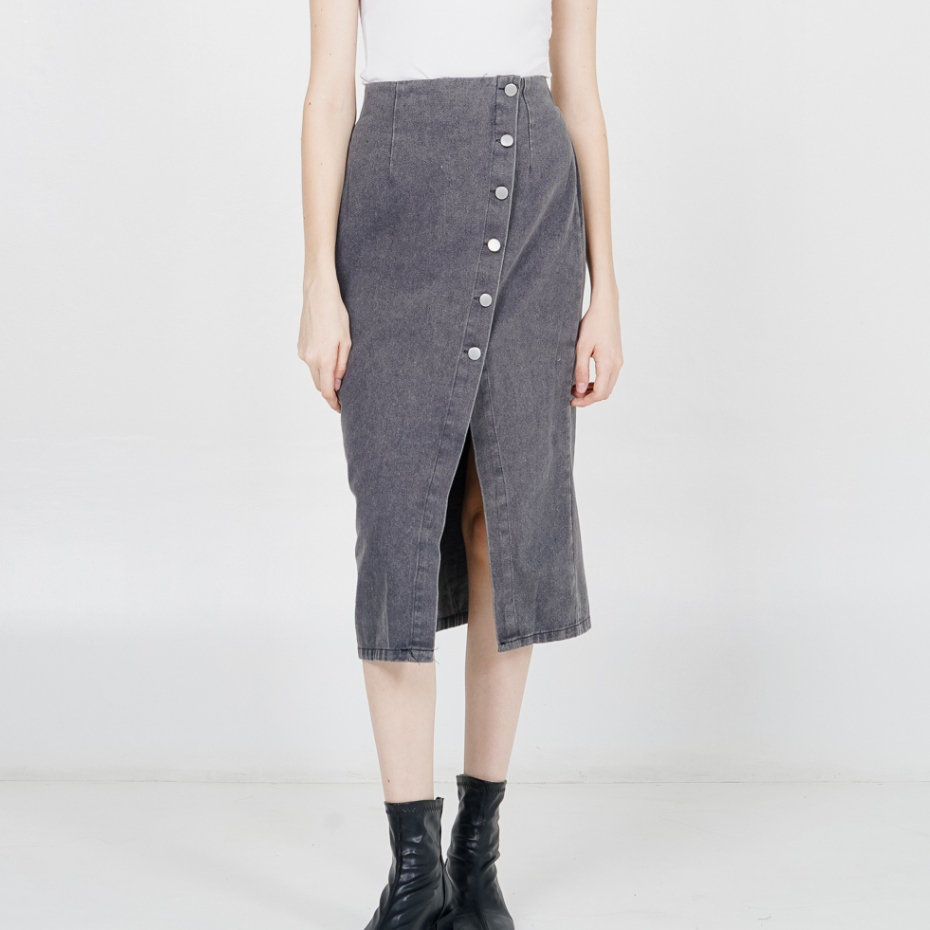 This Is April Style Womens Midi Jeans Skirt Aitana Denim Skirt