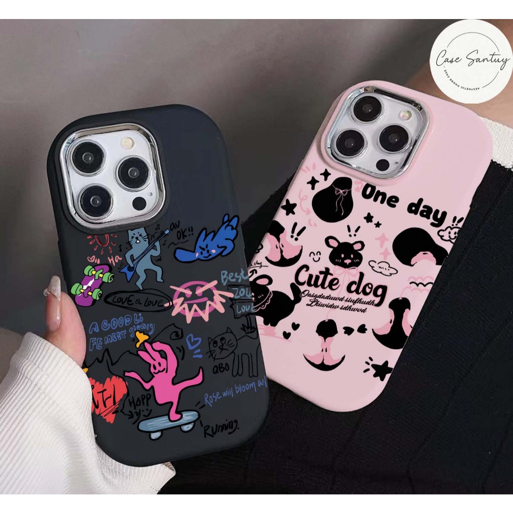 Sotfcase ความงาม Graffiti สุนัขอินเทรนด์สําหรับ Redmi A3 A1 A2 9 9A 9C 10A 10 9T 10 12 12C 13C 13 13