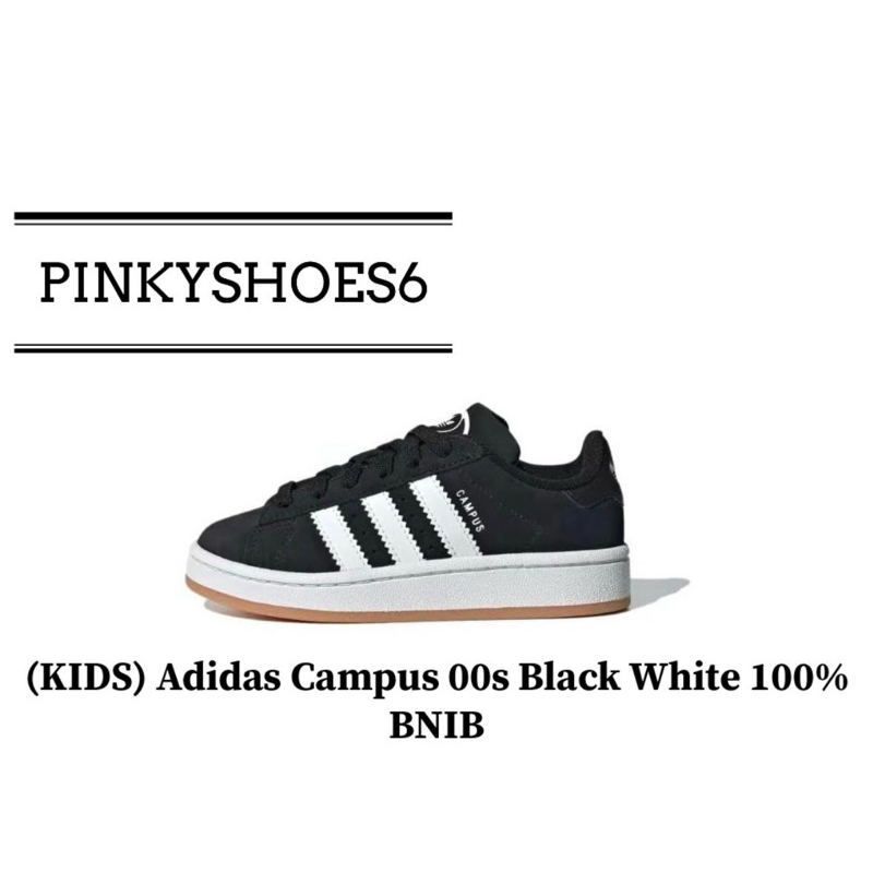 (KIDS) รองเท้า Adidas Campus 00s Black White 100%