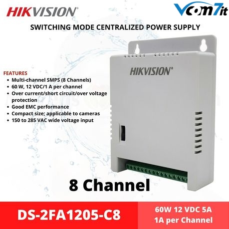 Hikvision DS-2FA1205-C8 8 Channel 8CH อะแดปเตอร์จ่ายไฟกล้องวงจรปิด