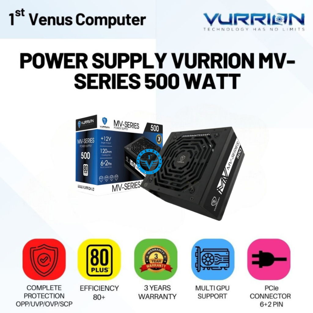 VURRON MV-SERIES 500 WATT 80+ PSU สีขาว 500W / PSU03-VUR