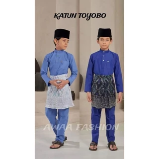 KATUN Baju Kurung Melayu Telk Belanga ชุดเด็กชายผ้าฝ้ายวัสดุ Toyobo เสื้อผ้า Koko มุสลิมผู้ชายสั้น Musang แบบดั้งเดิมมาเลเซีย