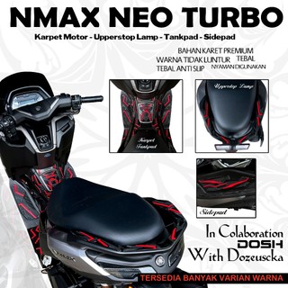 Paket Karpet Motor Nmax Neo Turbo Techmax Tankpad Sidepad UpperStoplamp Bahan Karet Premium Warna Tidak Luntur Anti Slip