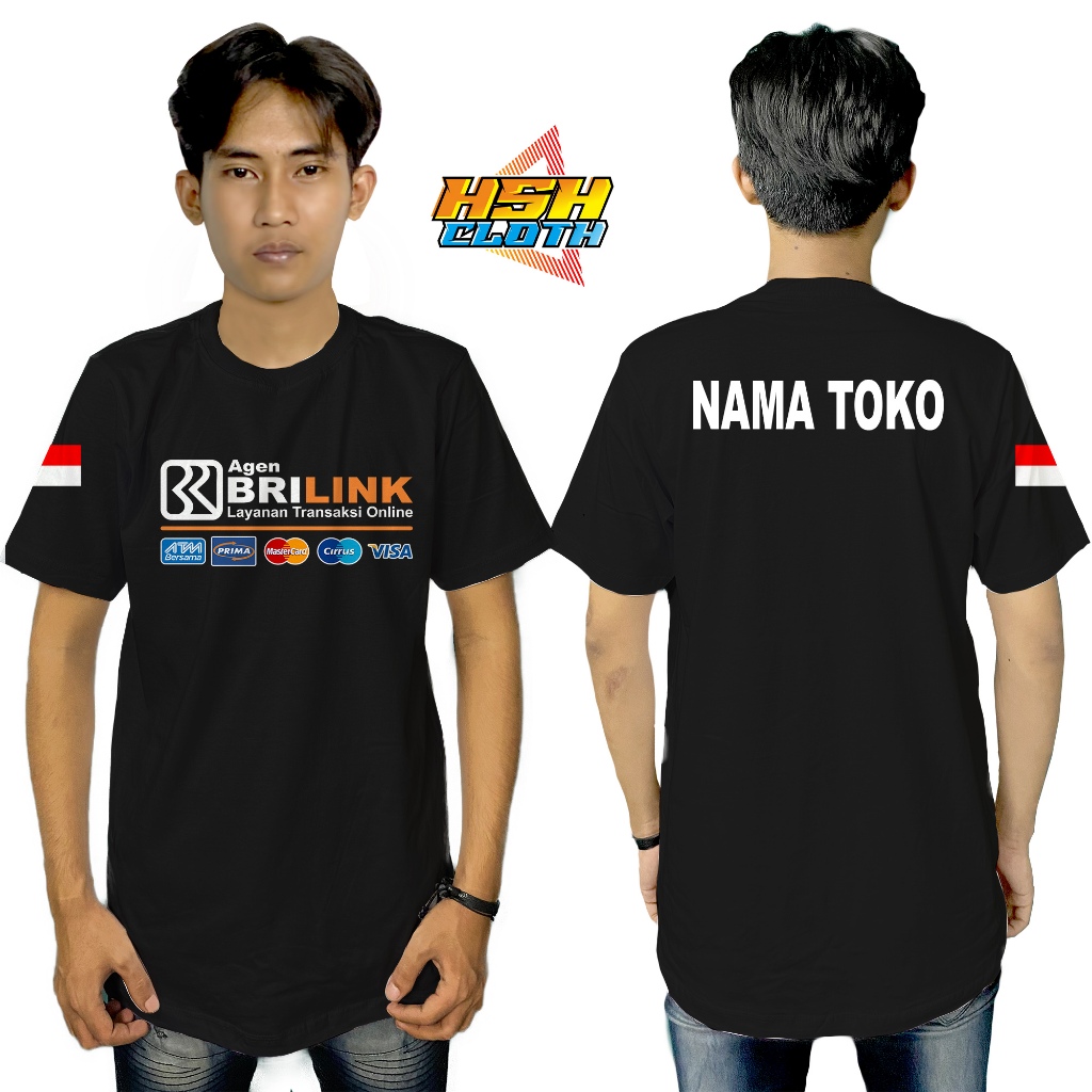 Brilink Sponsor Agent เสื้อยืดฟรีบริษัท Store NAME Cotton Combed 30s NC DTF หน้าจอการพิมพ์ HSH ผ้า