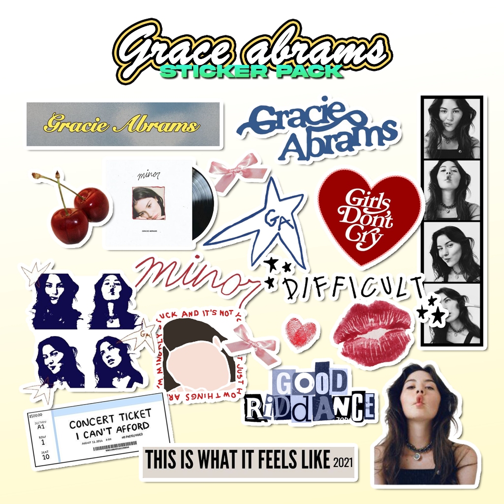 สติ๊กเกอร์แพ็ค HP 18 ชิ้น GRACIE ABRAMS