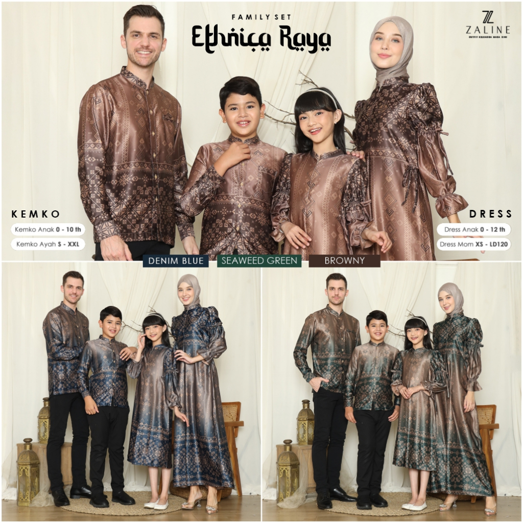 เสื้อผ้า SIRIMBIT สําหรับครอบครัวพร้อมการนวดสําหรับ EID 2026 |FAMILY SET FAMILY COUPLE CLOTHES EID 2