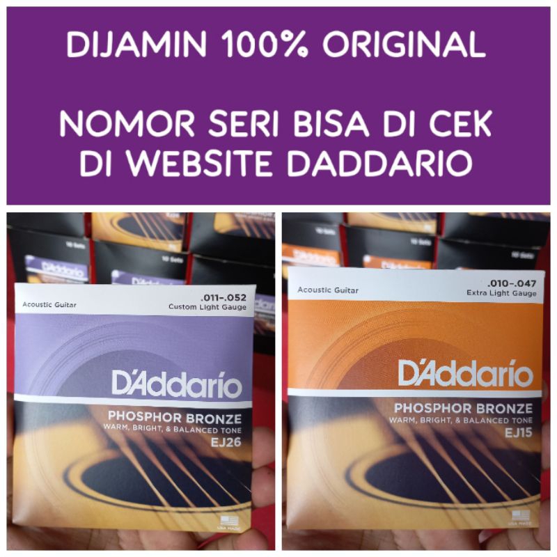 D'ADDARIO D ADDARIO GUITAR STRINGS EJ 15 EJ 26 EJ 16 DADDARIO ORIGINAL USA ACOUSTIC D ADDARIO